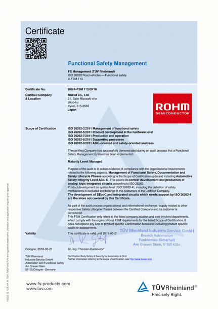 LE NOUVEAU SITE D’ASSISTANCE DE ROHM POUR LES CONCEPTEURS : ASSURER LA SÉCURITÉ FONCTIONNELLE DANS LES VÉHICULES